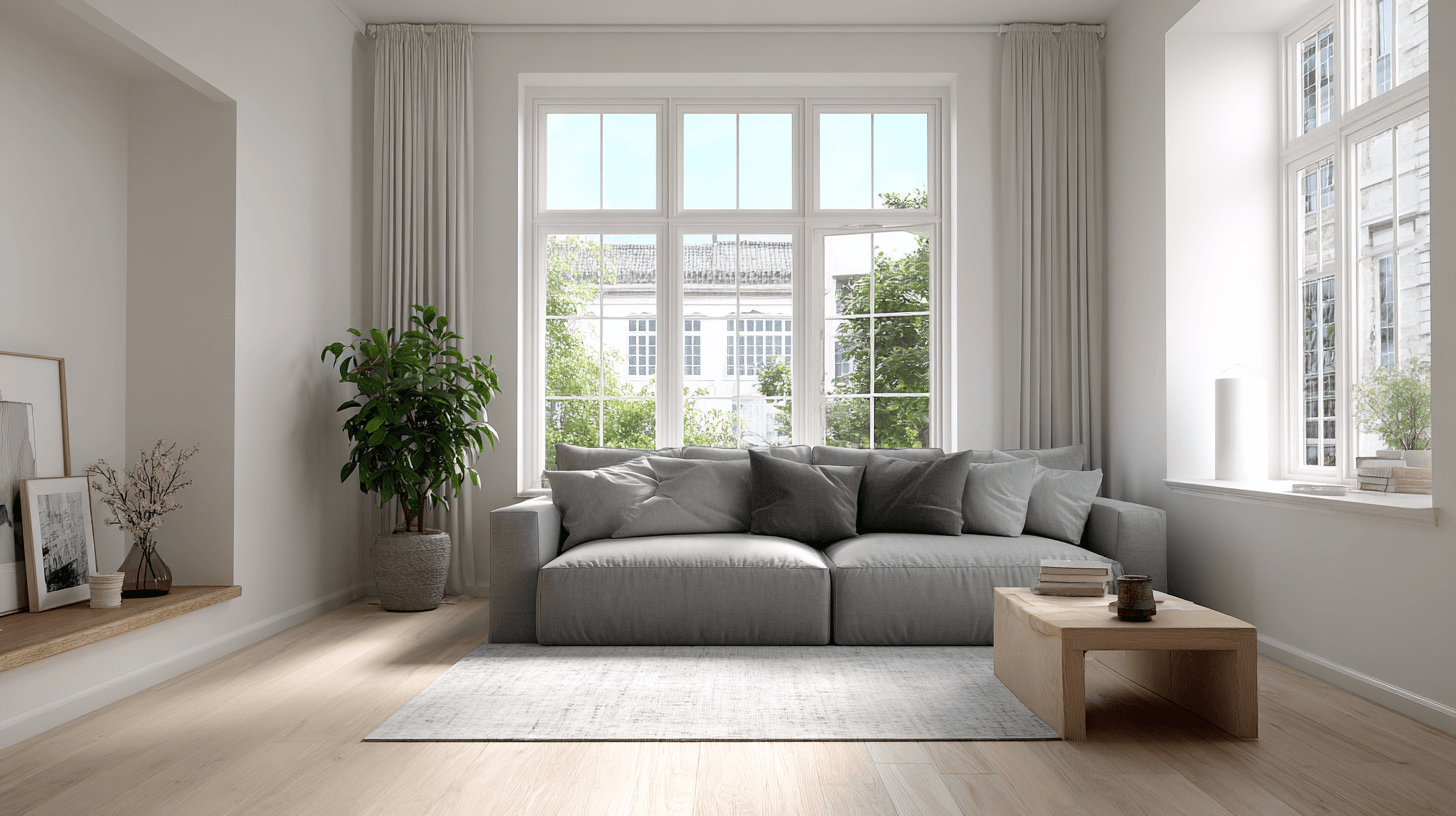 Скандинавский интерьер гостиной сгенерирован в Midjourney 4