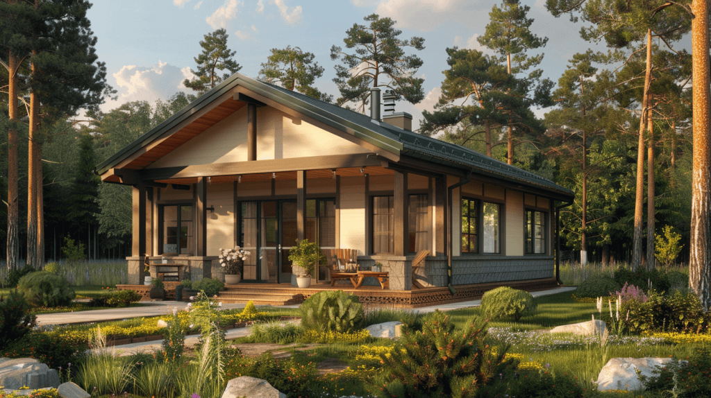 Визуализация природного сочетания для загородного дома 1