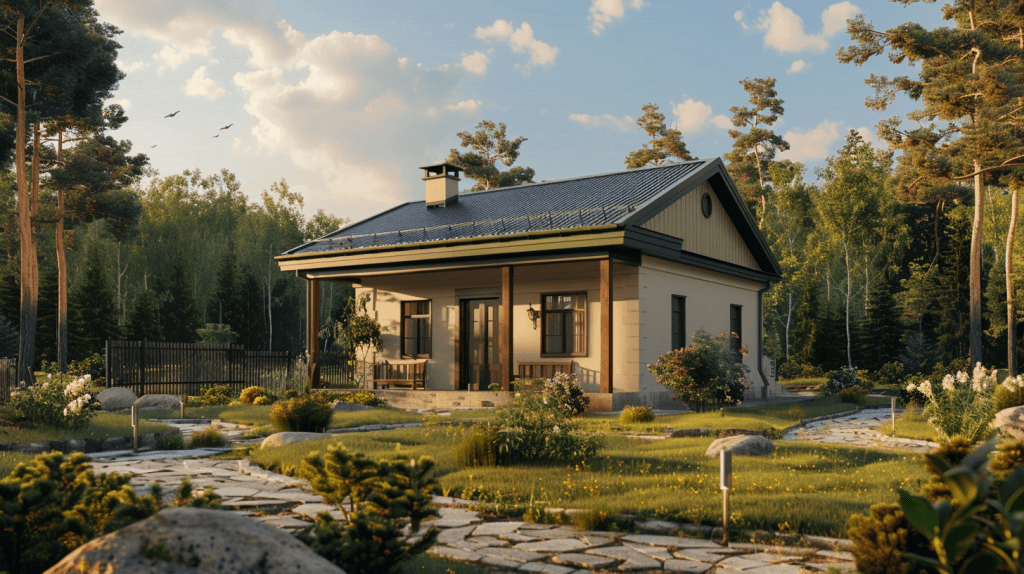 Визуализация природного сочетания для загородного дома 3