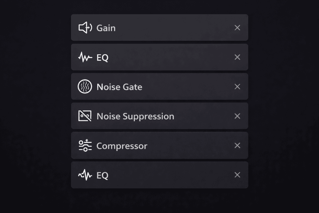 Вікно фільтрів OBS