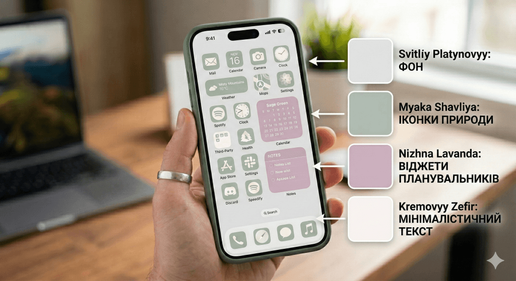 Популярні пастельні готові набори hex кодів для віджетів ios