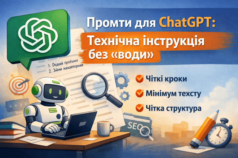 Промти для ChatGPT як написати технічну інструкцію без води