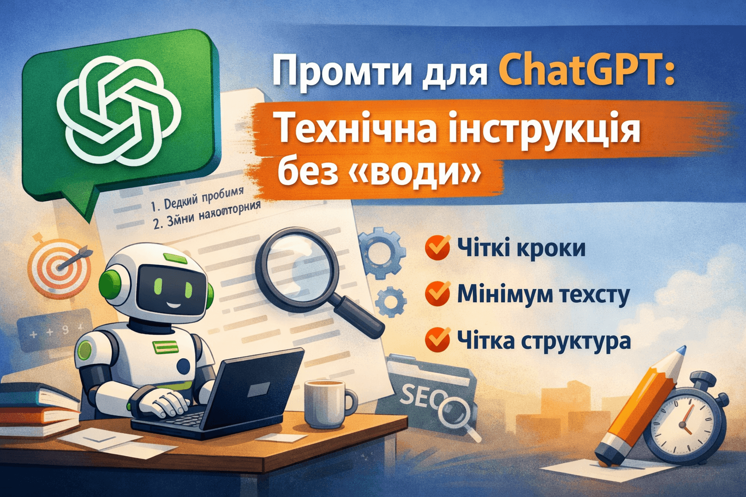 Промты для ChatGPT как написать техническую инструкцию без воды