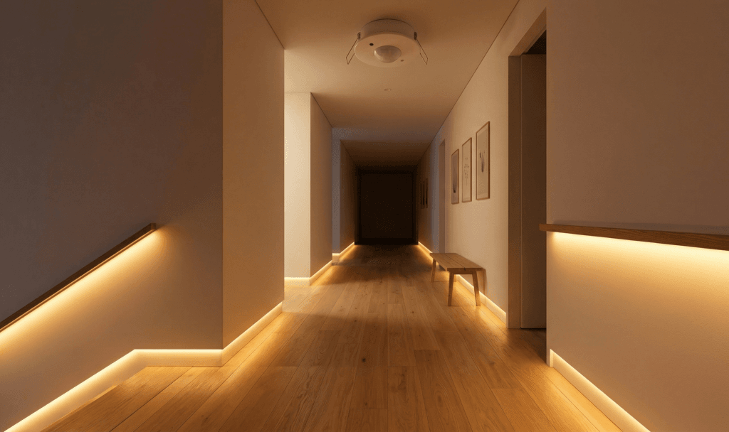 Датчик руху в коридорі автоматично вмикає розумне LED-освітлення в Home Assistant