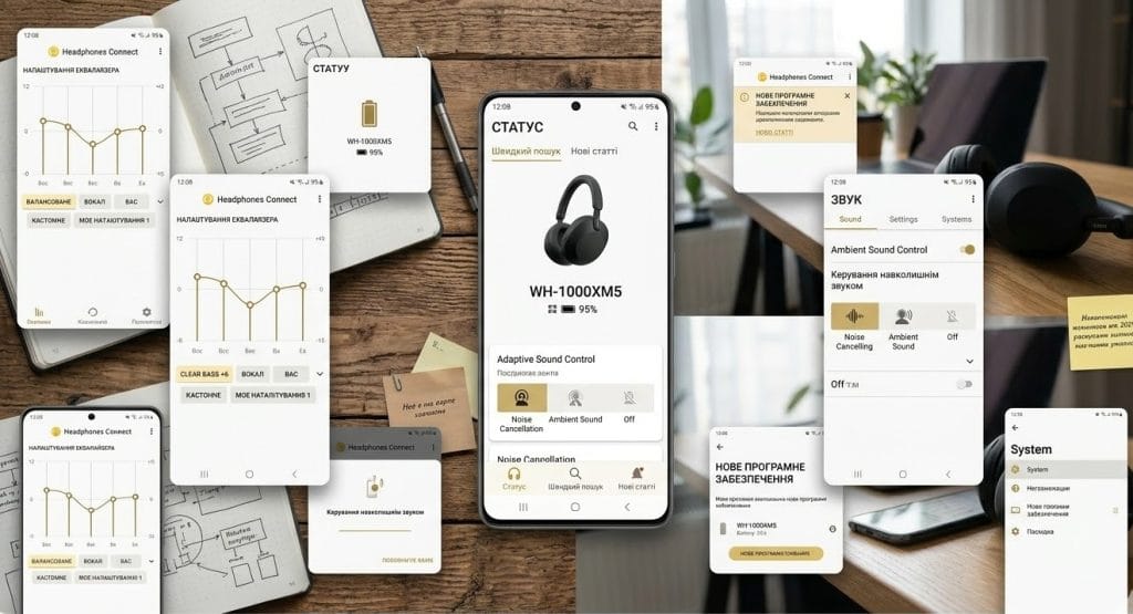 фирменное приложение Sony Headphones Connect
