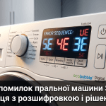 всі коди помилок пральної машини Samsung — таблиця 4E 5E UE 3E розшифровка дисплей