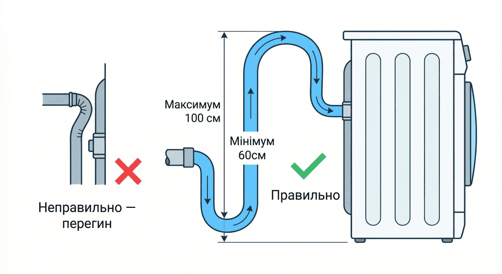 злив не працює пральна машина Indesit перевірити шланг — схема правильного підключення зливного шланга