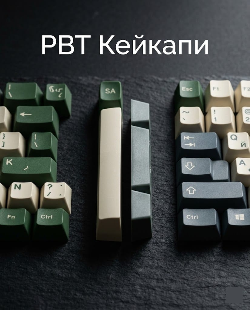 Товсті PBT кейкапи SA та Cherry профілю для створення глибокої акустики механічної клавіатури.